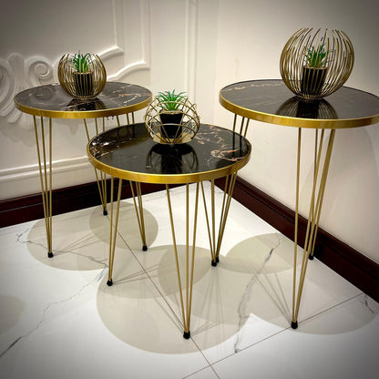 Set of 3 Modern Coffee Table – Nesting End Table & Side Table Set for Stylish Living