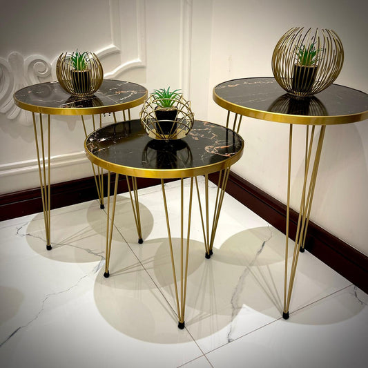 Set of 3 Modern Coffee Table – Nesting End Table & Side Table Set for Stylish Living