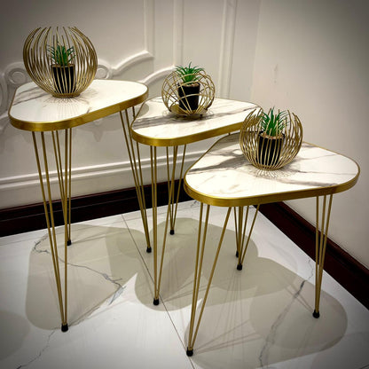 Set of 3 Modern Coffee Table – Nesting End Table & Side Table Set for Stylish Living