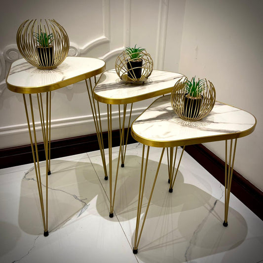Set of 3 Modern Coffee Table – Nesting End Table & Side Table Set for Stylish Living