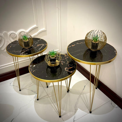 Set of 3 Modern Coffee Table – Nesting End Table & Side Table Set for Stylish Living