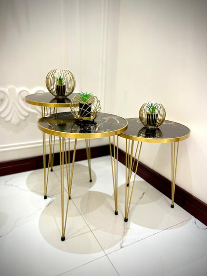 Set of 3 Modern Coffee Table – Nesting End Table & Side Table Set for Stylish Living