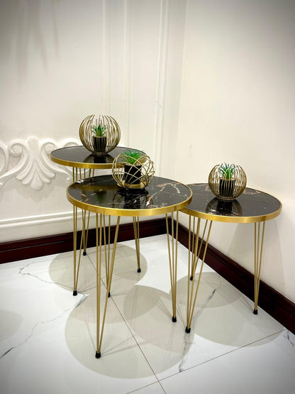 Set of 3 Modern Coffee Table – Nesting End Table & Side Table Set for Stylish Living